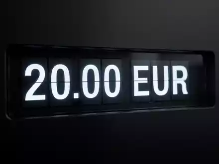 Ein Börsenticker zeigt den Schlusskurs von 20,00 Euro an, mit klarem Fokus auf die Zahlen vor dunklem Hintergrund. - Foto: über boerse-global.de