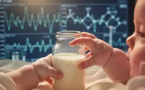 Nahaufnahme einer Babyhand, die eine Milchflasche berührt, mit verschwommenem Hintergrund, der Forschungsdaten zu Säuglingsnahrung und Neurodermitis darstellt. - Foto: über boerse-global.de