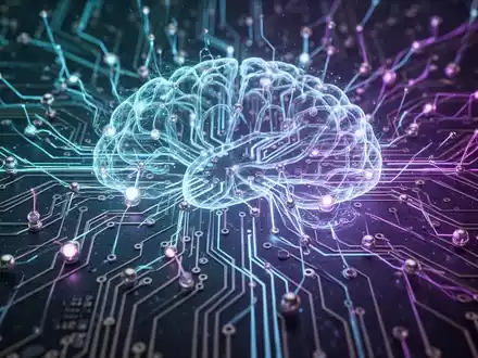 A stylized image of a glowing neural network or circuit board, illustrating the interconnectedness of AI models and data flow. - Foto: über boerse-global.de