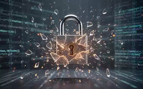 Digital padlock shattering, symbolizing a data breach and exposed personal information from a third-party vendor compromise. - Foto: über boerse-global.de
