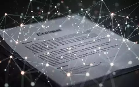 Abstrakte Darstellung eines Netzwerks aus leuchtenden Datenpunkten und Linien, überlagert von einem unscharfen Dokument. - Foto: über boerse-global.de
