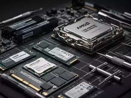 A close-up of computer components and tools, including SSDs, a CPU, and screwdrivers, on an anti-static mat. - Foto: über boerse-global.de