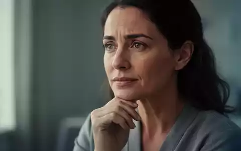 Eine nachdenkliche Frau in sanftem Fokus, die nachdenklich in die Ferne blickt, mit einem melancholischen Ausdruck. - Foto: über boerse-global.de