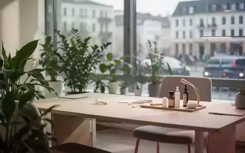 Ein modernes, minimalistisches Heilpraktiker-Büro mit Pflanzen und Licht, das eine ruhige Atmosphäre schafft. - Foto: über boerse-global.de