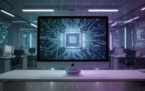 A stylized depiction of a high-performance computer chip or circuit board, representing the advanced M5 Ultra chip within a Mac Studio. - Foto: über boerse-global.de