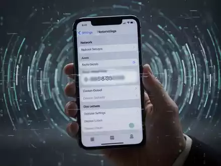 A hand holds an iPhone displaying a network settings screen with a blurred, incorrect phone number, symbolizing a technical glitch. - Foto: über boerse-global.de