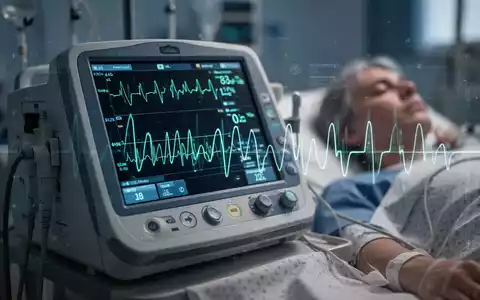 Nahaufnahme eines digitalen medizinischen Geräts, das die Vitalfunktionen eines Patienten überwacht, mit einer Grafik der Herzfrequenz. - Foto: über boerse-global.de