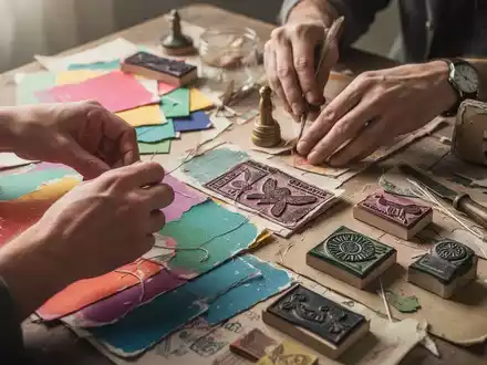 Nahaufnahme von Händen, die aus einem Materialpaket und Upcycling-Materialien basteln, um kreative Objekte zu schaffen. - Foto: über boerse-global.de