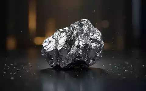 Ein einzelnes, poliertes Stück kritischen Metallerzes, wie Lithium oder Kobalt, liegt auf einer dunklen, reflektierenden Oberfläche. - Foto: über boerse-global.de