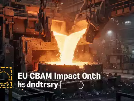 Eine industrielle Stahlproduktionsanlage mit glühendem, geschmolzenem Metall, das in eine Form gegossen wird, um die Auswirkungen der EU CBAM darzustellen. - Foto: über boerse-global.de