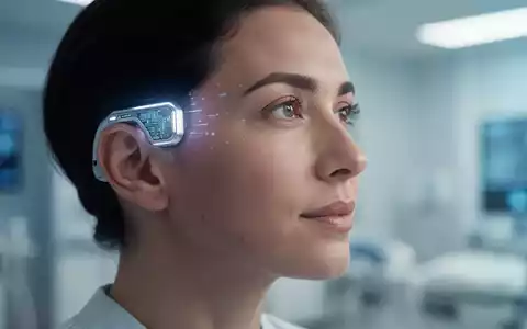 Nahaufnahme des Kopfes einer Person mit einem subtil sichtbaren, futuristischen Gehirn-Computer-Interface-Implantat, das Hoffnung und Kommunikation symbolisiert. - Foto: über boerse-global.de