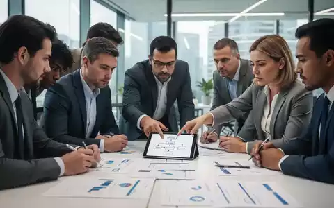 Eine vielfältige Gruppe von Büroangestellten, die in einem modernen Büro zusammenarbeiten und Dokumente und eine Tablette überprüfen. - Foto: über boerse-global.de
