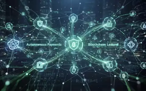 Abstract digital network with glowing lines and nodes, symbolizing AI agents conducting autonomous payments on a blockchain ledger. - Foto: über boerse-global.de