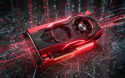 A stylized, glowing red and black graphics card with intricate circuitry, symbolizing advanced technology and data processing. - Foto: über boerse-global.de