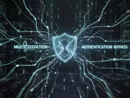 Digital illustration showing intercepted data streams bypassing a lock icon, symbolizing AiTM phishing attacks and MFA circumvention. - Foto: über boerse-global.de