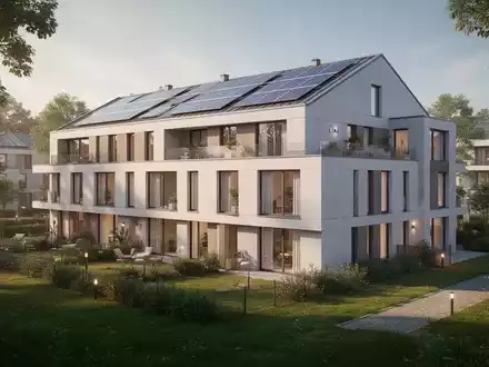 Ein modernes, energieeffizientes Wohngebäude mit Solarpaneelen und Grünflächen, das steuerliche Anreize und Förderprogramme symbolisiert. - Foto: über boerse-global.de