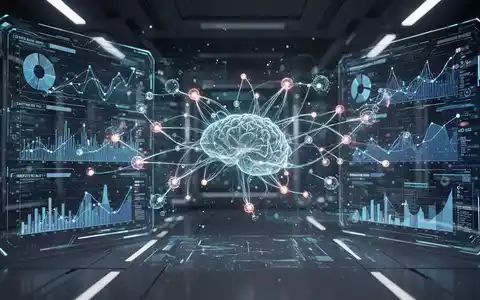 Holografische Darstellung komplexer Datenvisualisierungen mit leuchtenden Linien und Knoten, die wissenschaftlichen Fortschritt symbolisieren. - Foto: über boerse-global.de
