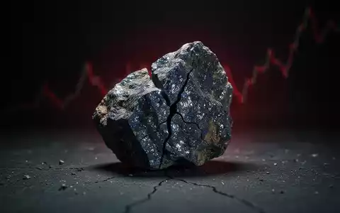 Ein einzelnes, rissiges Seltenerdmineral, das einen starken Rückgang der Aktienkurse von Brazilian Rare Earths symbolisiert. - Foto: über boerse-global.de
