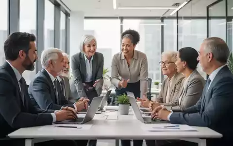 Eine Gruppe von Fachleuten verschiedener Generationen arbeitet in einem modernen Büro zusammen, unterstreicht Teamwork und Austausch. - Foto: über boerse-global.de