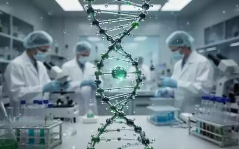 Ein stilisiertes DNA-Modell in einem pharmazeutischen Labor, das wissenschaftlichen Fortschritt und Risikoreduktion symbolisiert. - Foto: über boerse-global.de
