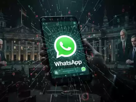 Ein Smartphone mit verschwommenen digitalen Symbolen im Hintergrund, die Cyberangriffe und Datenlecks andeuten. - Foto: über boerse-global.de