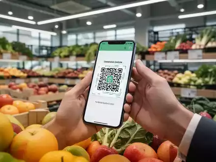 Eine Hand scannt mit einem Smartphone einen QR-Code auf einem frischen landwirtschaftlichen Produkt, das Transparenz in der Lieferkette symbolisiert. - Foto: über boerse-global.de