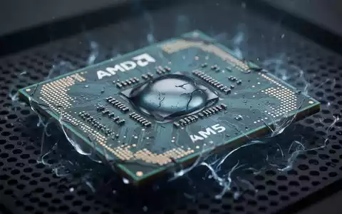 Close-up of a damaged AMD AM5 CPU with a visible bulge on its underside, resting on an anti-static mat. - Foto: über boerse-global.de
