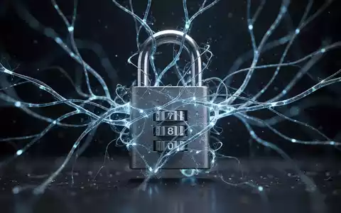 A digital padlock intertwined with glowing neural network lines, symbolizing AI security and control. - Foto: über boerse-global.de