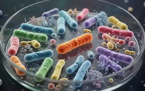 Nahaufnahme einer Petrischale mit verschiedenen, farbenfrohen probiotischen Bakterienstämmen unter dem Mikroskop. - Foto: über boerse-global.de