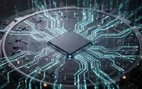 Close-up of a glowing CPU wafer with intricate circuits and digital data streams, symbolizing advanced AI computing. - Foto: über boerse-global.de