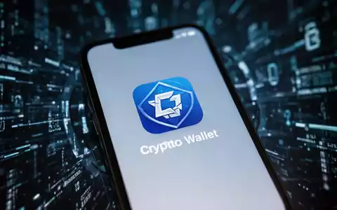 Nahaufnahme eines Smartphone-Bildschirms mit einem gefälschten Krypto-Wallet-App-Logo, unscharfer digitaler Hintergrund. - Foto: über boerse-global.de