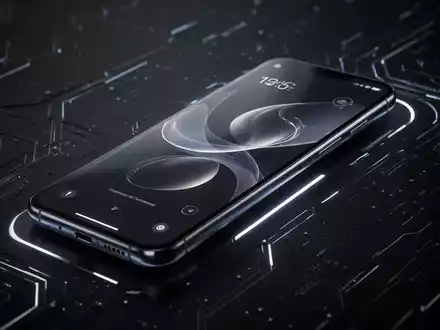 A sleek, futuristic smartphone with a minimalist design, glowing subtly against a dark, tech-inspired background, symbolizing innovation. - Foto: über boerse-global.de