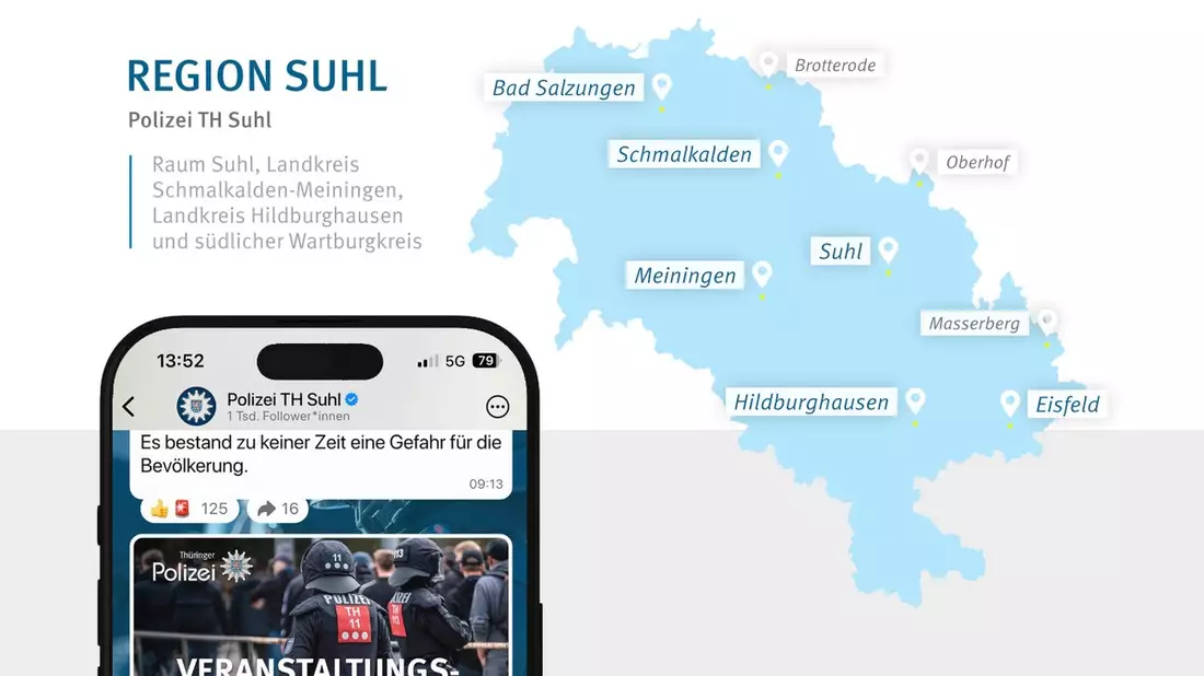 LPI-SHL: Landespolizeiinspektion Suhl jetzt mit eigenem WhatsApp-Kanal - Bild: presseportal.de