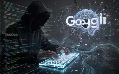 A shadowy figure typing on a glowing keyboard with distorted AI interface elements in the background, symbolizing AI hacking. - Foto: über boerse-global.de