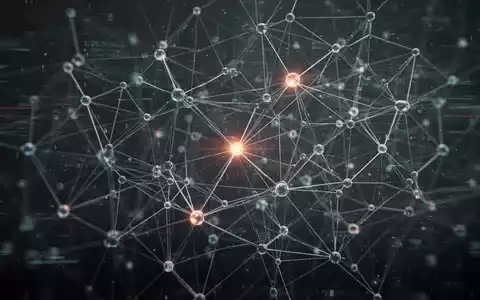 Ein abstraktes digitales Netzwerk aus leuchtenden Knoten und Linien, das die Komplexität und Geschwindigkeit der Personalbeschaffung darstellt. - Foto: über boerse-global.de