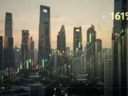 Eine dynamische, aufwärts gerichtete Börsenkurve mit einem stilisierten 161%-Wachstumsindikator vor einer modernen Skyline bei Sonnenaufgang. - Foto: über boerse-global.de