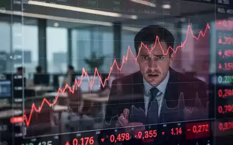 Ein fallender Börsenkurs auf einem digitalen Display mit roten Zahlen, der einen Verlust von 6,3 Prozent darstellt. - Foto: über boerse-global.de