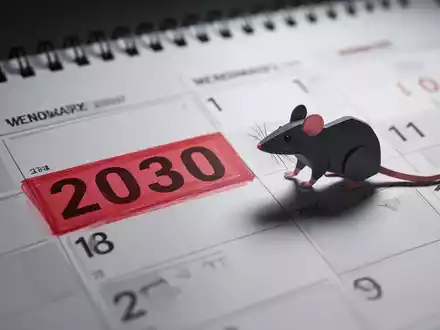 Kalenderblatt mit hervorgehobener Jahreszahl 2030 und kleiner Rattensilhouette, symbolisiert die Fristverlängerung für den Sachkundenachweis. - Foto: über boerse-global.de