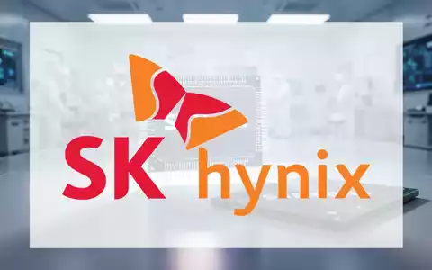 Ein stilisiertes, leuchtendes Mikrochip mit dem SK Hynix Logo wirft einen langen Schatten auf ein unscharfes Samsung-Mikrochip. - Foto: über boerse-global.de
