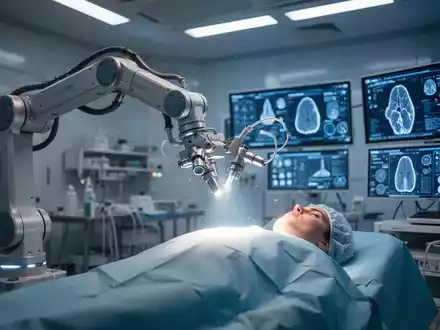 Ein robotergestützter Arm in einem hochmodernen Operationssaal, der Präzision und technologischen Fortschritt in der Medizin symbolisiert. - Foto: über boerse-global.de