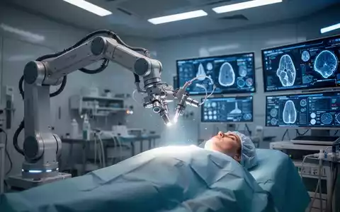 Ein robotergestützter Arm in einem hochmodernen Operationssaal, der Präzision und technologischen Fortschritt in der Medizin symbolisiert. - Foto: über boerse-global.de