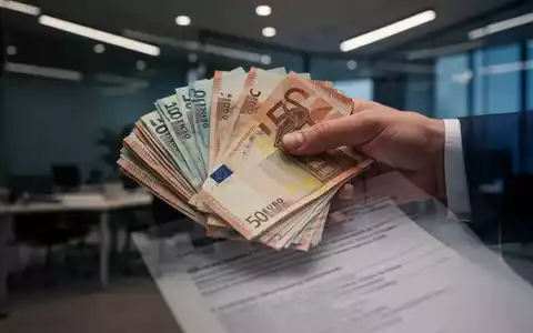 Eine Hand hält einen Stapel Euro-Banknoten, teilweise verdeckt von einem Dokument. Im Hintergrund ein modernes Büro. - Foto: über boerse-global.de