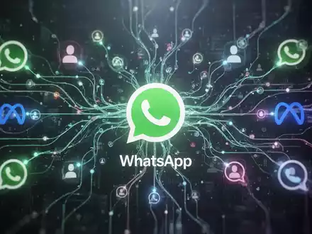 Eine abstrakte digitale Darstellung von künstlicher Intelligenz in Kommunikations-Apps, mit schwebenden Datenpunkten und Netzwerklinien. - Foto: über boerse-global.de