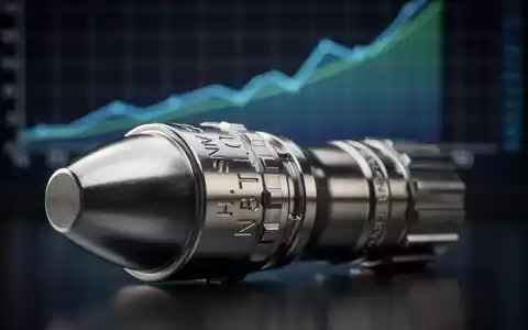 Ein glänzendes militärisches Metallteil spiegelt Licht wider, im Hintergrund eine unscharfe Finanzgrafik mit positivem Trend. - Foto: über boerse-global.de