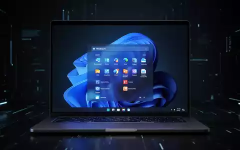 A close-up of a glowing Windows 11 Start Menu on a laptop screen, showcasing customization options with vibrant icons. - Foto: über boerse-global.de