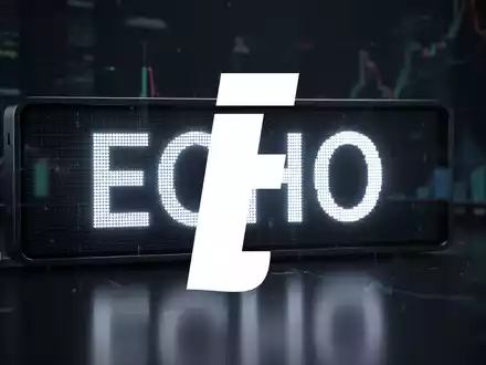 Ein stilisierter, leuchtender digitaler Börsenticker zeigt die Buchstaben 'ECHO' auf dunklem Hintergrund. - Foto: über boerse-global.de
