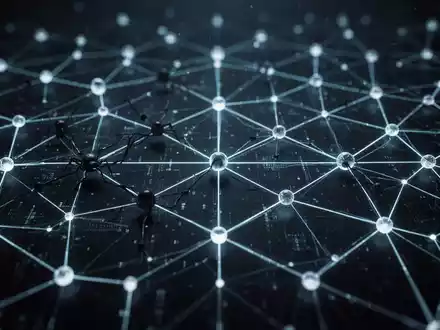 Ein stilisiertes, leuchtendes digitales Netzwerkraster, bei dem einige Knoten dunkel und getrennt sind. Metapher für einen Cybersecurity-Takedown. - Foto: über boerse-global.de