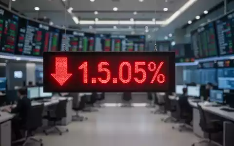 Ein Börsenticker-Display zeigt einen deutlichen prozentualen Rückgang und einen niedrigen Aktienkurs mit einem roten Abwärtspfeil. - Foto: über boerse-global.de