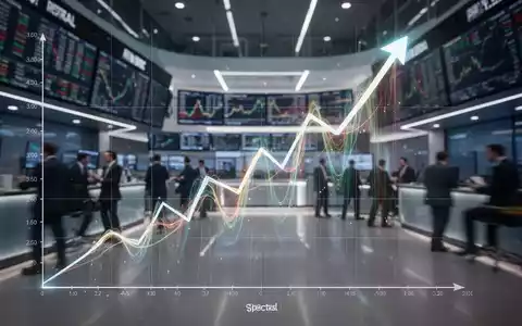 Ein stilisierter, stark ansteigender Finanzgraph mit spektralen Lichteffekten vor einem unscharfen modernen Handelsraum. - Foto: über boerse-global.de
