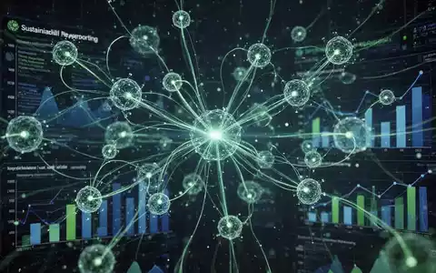 Eine abstrakte Darstellung von Datenflüssen und Vernetzung, die Nachhaltigkeitsberichterstattung und Finanzdaten symbolisiert. - Foto: über boerse-global.de